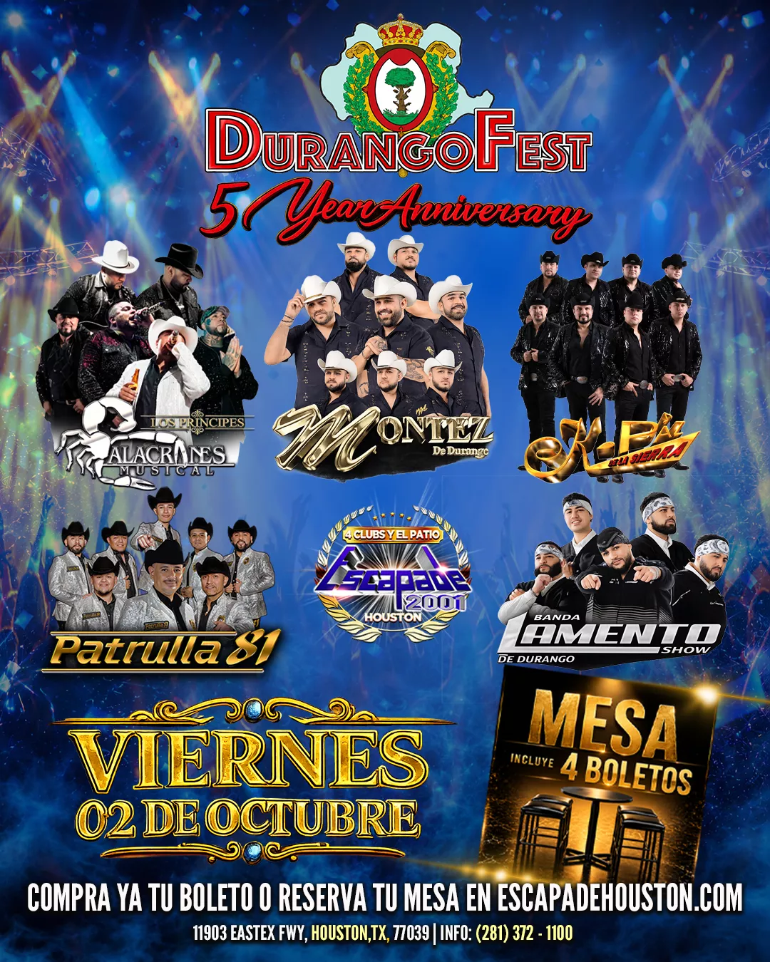 Durango Fest 2026: Alacranes Musical, Montez de Durango y Más