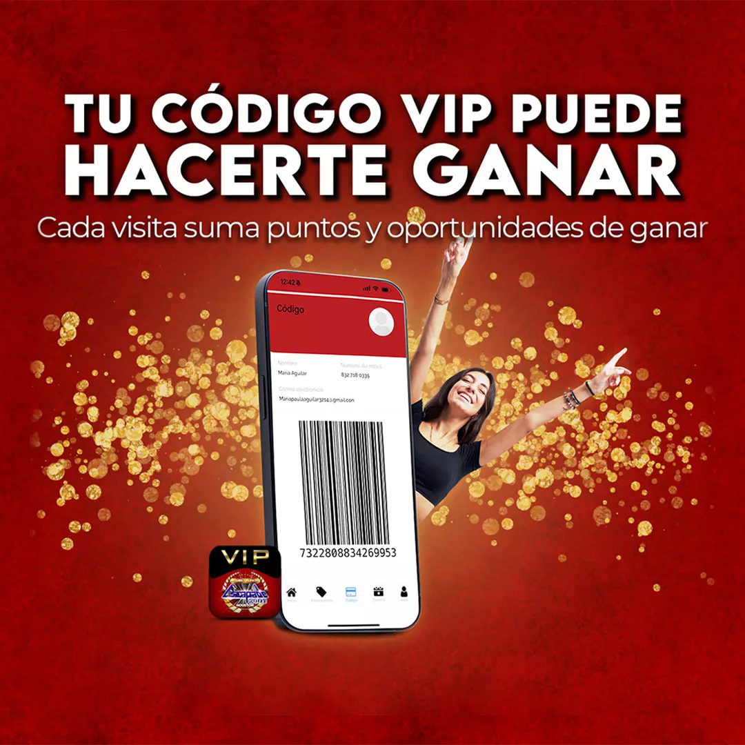 Gana puntos y premios con tu código VIP en cada visita